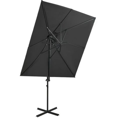 Cantilever Garden Parasol with Double Top Anthracite 250x250 cm vidaXL