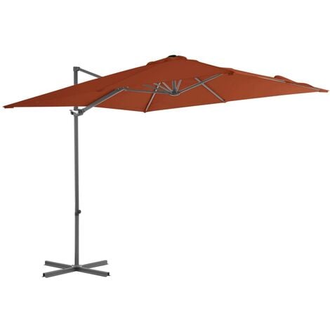 Cantilever Garden Parasol with Steel Pole Terracotta 250x250 cm vidaXL