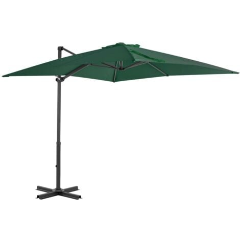 Cantilever Garden Parasol，Garden Umbrella with Aluminium Pole Green 250x250 cm VSVS508967