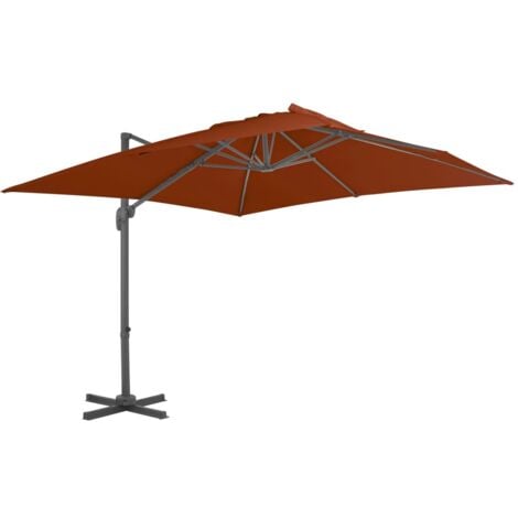 Cantilever Garden Parasol，Outdoor Parasol with Aluminium Pole Terracotta 300x300 cm VSVS171036