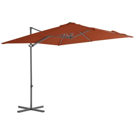 Cantilever Garden Parasol，Outdoor Parasol with Steel Pole Terracotta 250x250 cm VSVS438440