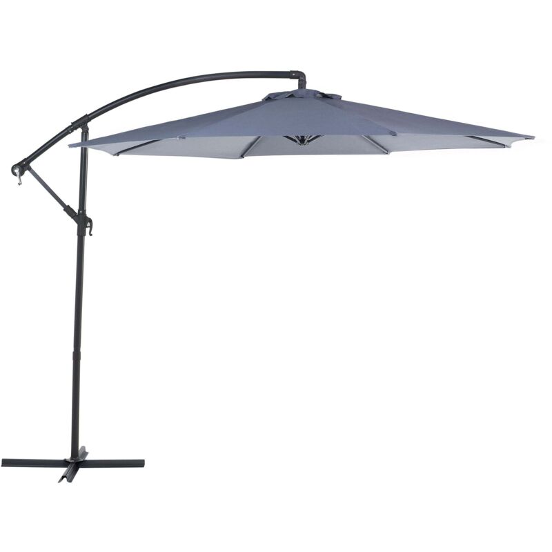 Beliani Cantilever Parasol 300 Cm Ravenna Dark Grey