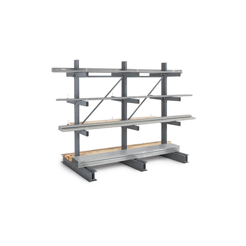 Rayonnage Direct - Rack cantilever leger 2 coté - Élément suivant : 2000x1000x700mm - Utilisable uniquement avec un module de départ
