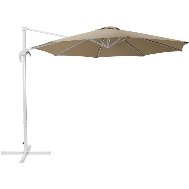 Beliani Cantilever Parasol 300 Cm Savona Sand Beige