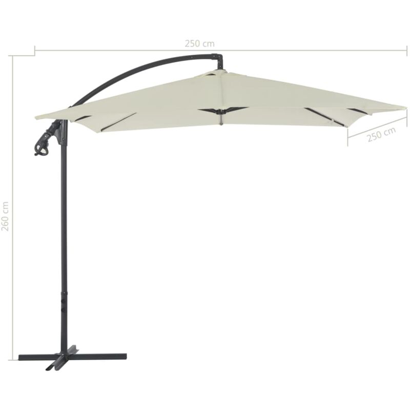 Cantilever Umbrella With Steel Pole 250x250 Cm Sand