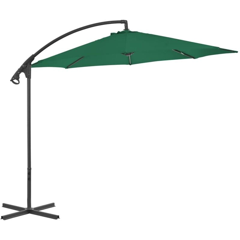 Vidaxl - Cantilever Garden Parasol with Steel Pole 300 cm Green