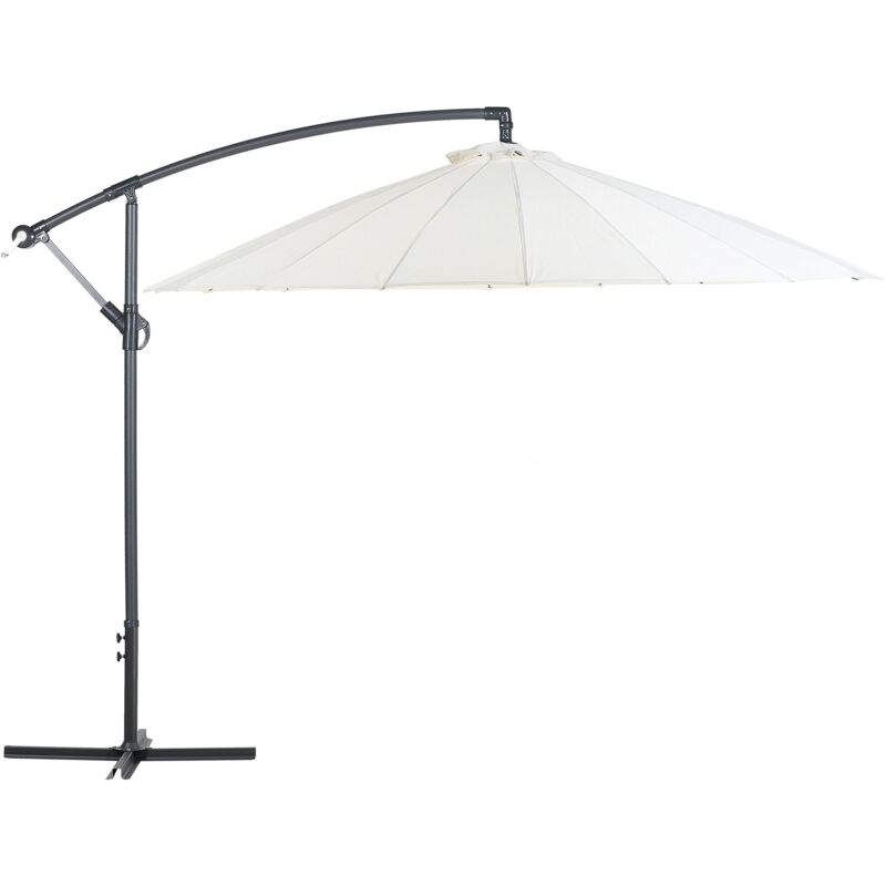 Beliani - Modern Outdoor Garden Cantilever Parasol Light Beige Polyester Canopy Calabria Ii
