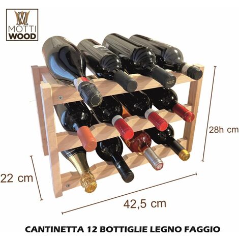 Nuovaeuro: Porta bottiglia in legno 12 bottiglie vino cantinetta a muro