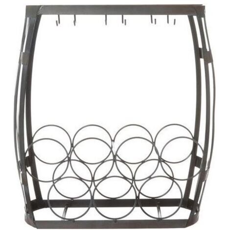 Cantinetta 7 Bottiglie 6 Bicchieri Cm 47,5X48,5X21 Nero