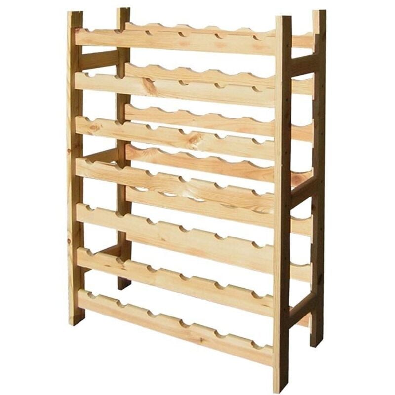 Cantinetta Portabottiglie Vino 42 Posti in legno naturale levigato 63x25x98 cm