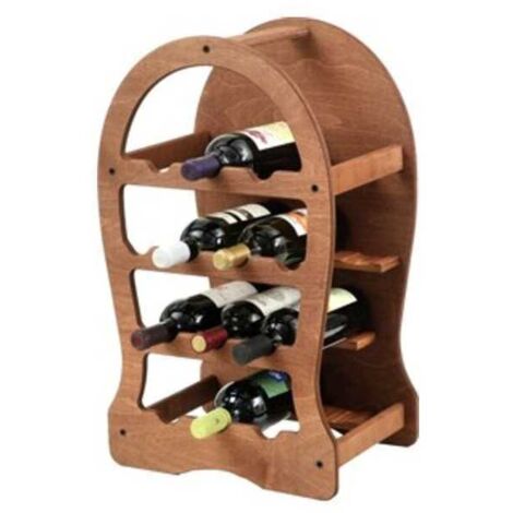 Cantinetta de madera para 13 botellas, nogal, 37x26,5 cm, altura 62 cm