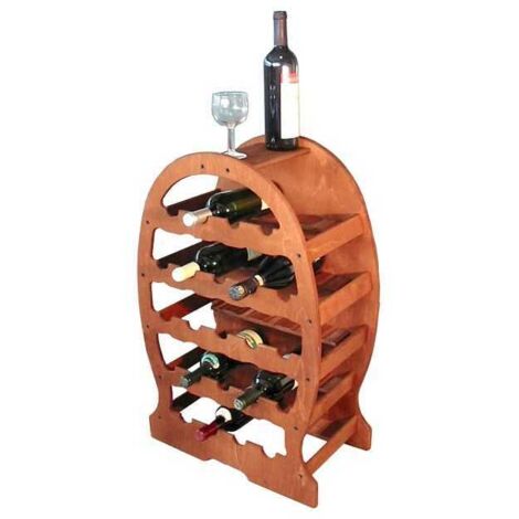 Cantinetta de madera para 23 botellas, nogal, 49x26,5 cm, altura 76 cm