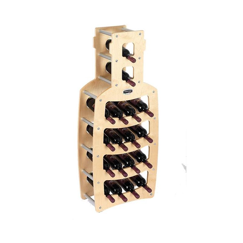 Cantinetta Portabottiglie in Legno Scaffale mobile per Bottiglie vino MADE IN ITALY mod. Bottiglia Acero B.18 L50 x P25 x 120H