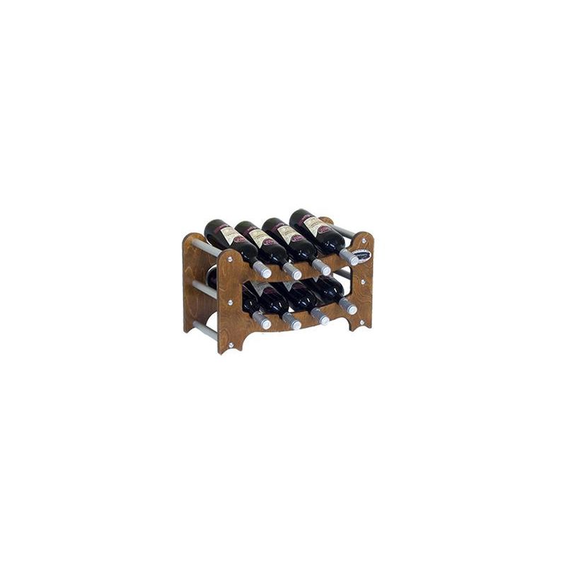 Cantinetta Portabottiglie in Legno Scaffale mobile per Bottiglie vino MADE IN ITALY mod. Gradino Noce B.8 L50 x P25 x 30H