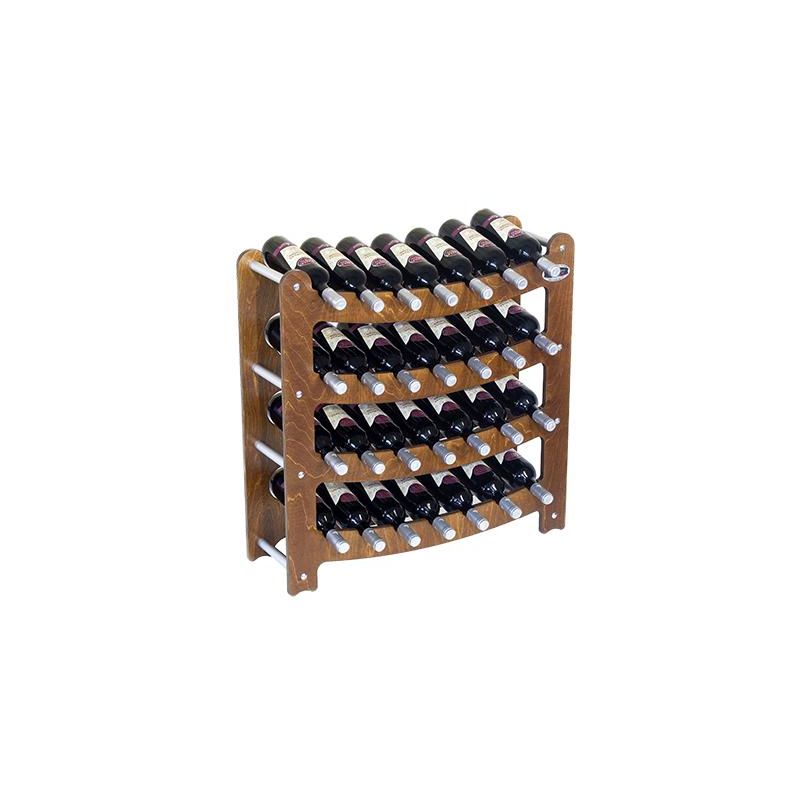 Cantinetta Portabottiglie in Legno Scaffale mobile per Bottiglie vino MADE IN ITALY mod. Syrah Noce B.28 L75 x P25 x 75H