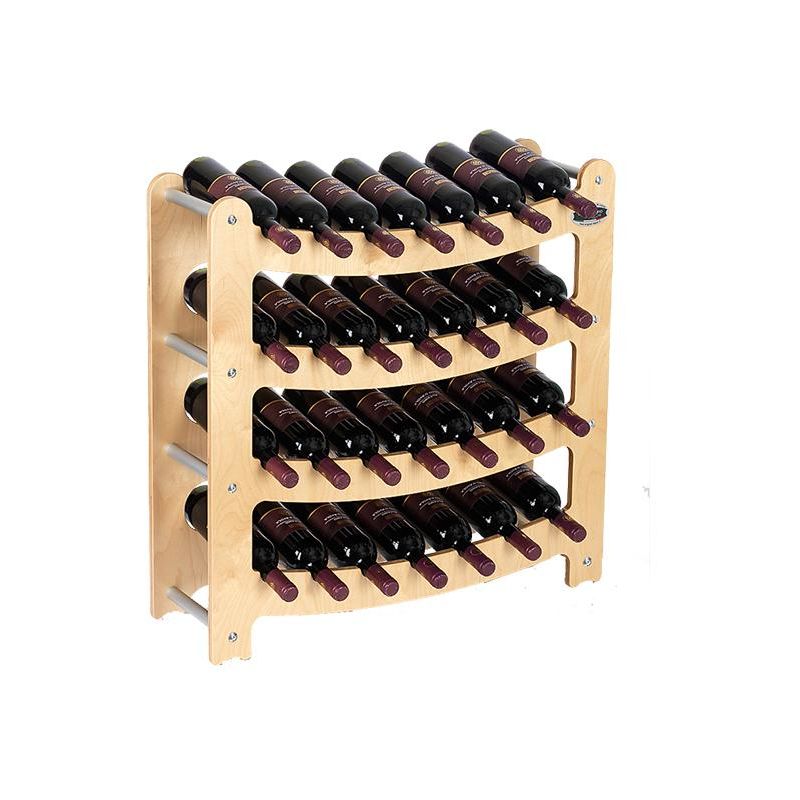 Cantinetta Portabottiglie in Legno Scaffale mobile per Bottiglie vino MADE IN ITALY mod. Syrah Acero B.28 L75 x P25 x 75H