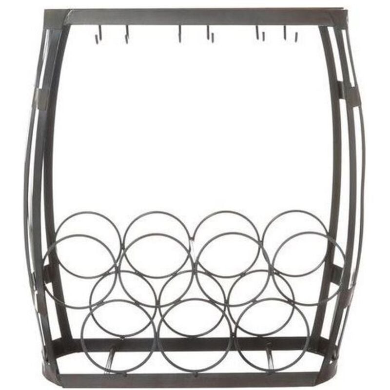 Cantinetta 7 Bottiglie 6 Bicchieri Cm 47,5X48,5X21 Nero