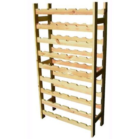 Cantinetta Portabottiglie In Legno Abete 54 Posti (LXPXH) CM. 63X27X120