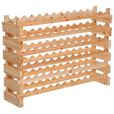 CANTINETTA PORTABOTTIGLIE IN LEGNO DI PINO CON 6 RIPIANI 114X28X80 CM
