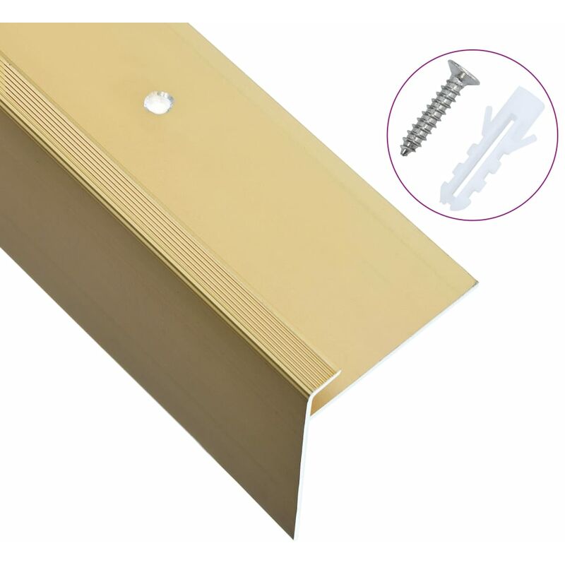

Cantoneras de escalera forma de F 15 uds aluminio dorado 100 cm