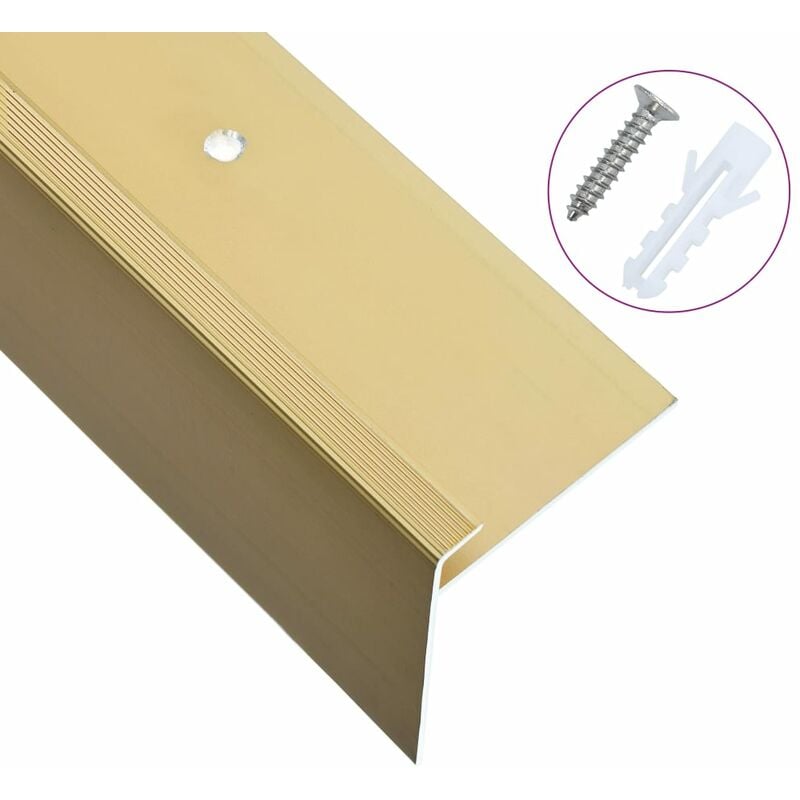 

Cantoneras de escalera forma de F 15 uds aluminio dorado 90 cm