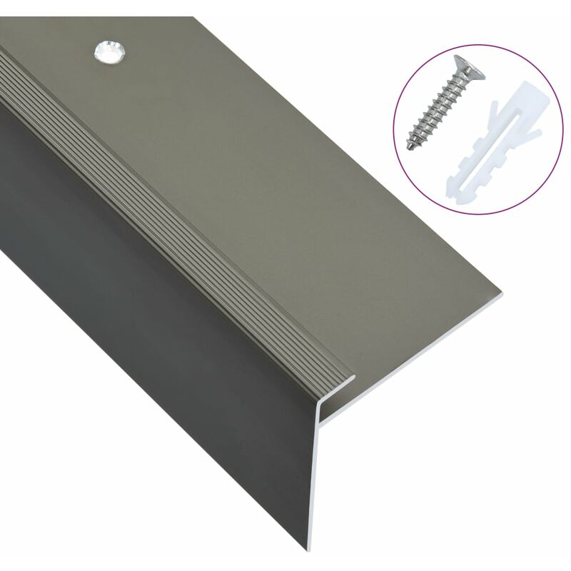 

Cantoneras de escalera forma de F 15 uds aluminio marrón 100 cm