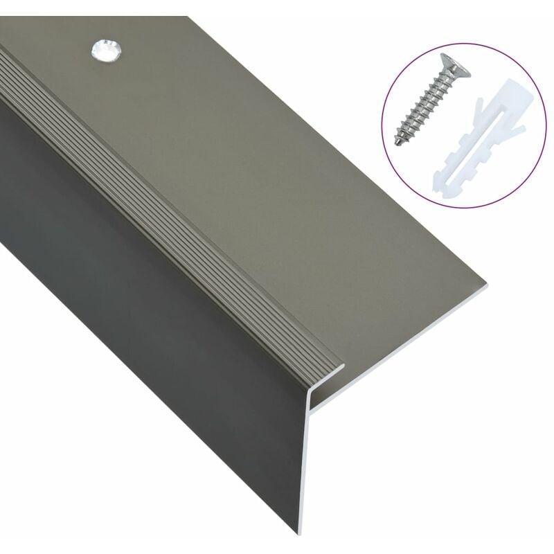 

Cantoneras de escalera forma de F 15 uds aluminio marrón 90 cm