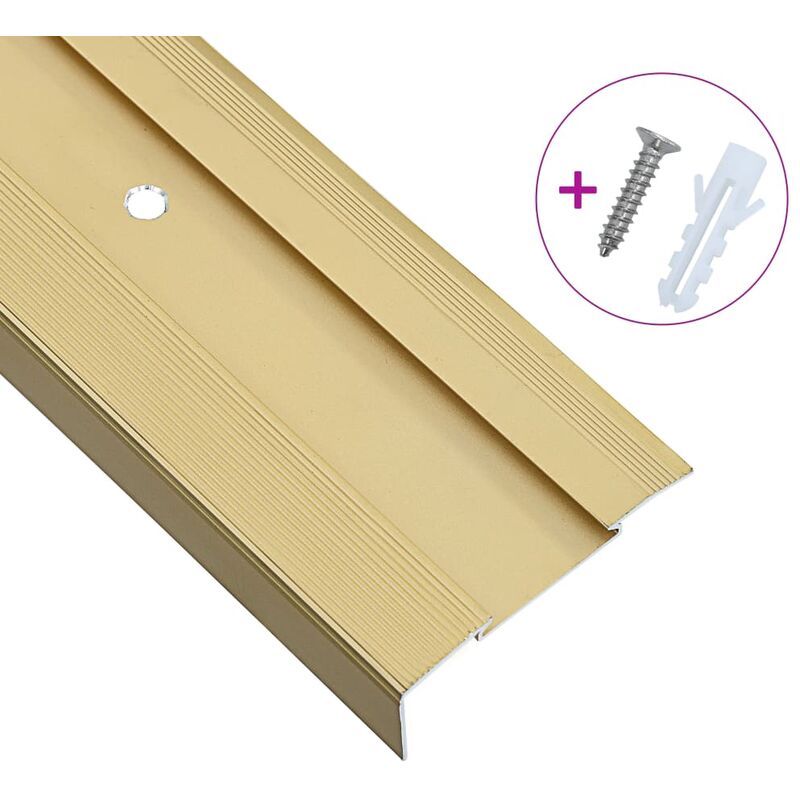 

Cantoneras de Escalera 15 Unidades Aluminio Forma de L Dorado 90 cm - Oro - Vidaxl