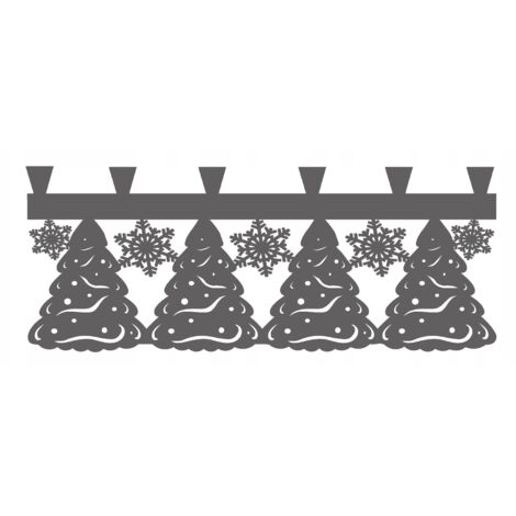 cantonnière de rideau à motif de flocons de neige pour sapin de Noël PATKI 90x38