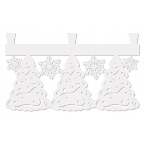 cantonnière de rideau de Noël avec flocons de neige, motif sapin de Noël PATKI 60x35