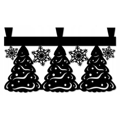 cantonnière de rideau de Noël avec flocons de neige, motif sapin de Noël PATKI 60x35
