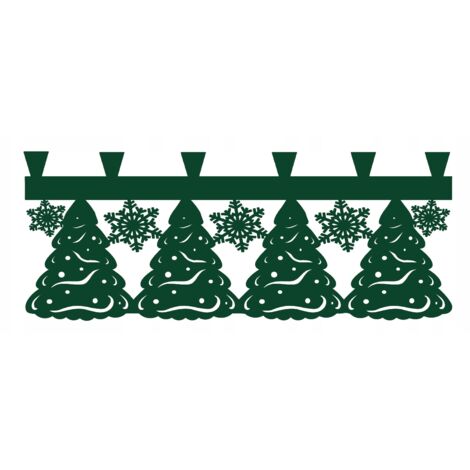 cantonnière de rideau de Noël avec flocons de neige, motif sapin de Noël PATKI 90x38