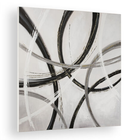 Canvas 120x4x120 Schwarze Streifen vertikale Dekoration / Leinwand für alle Stile, um zu Hause eine Note zu verleihen