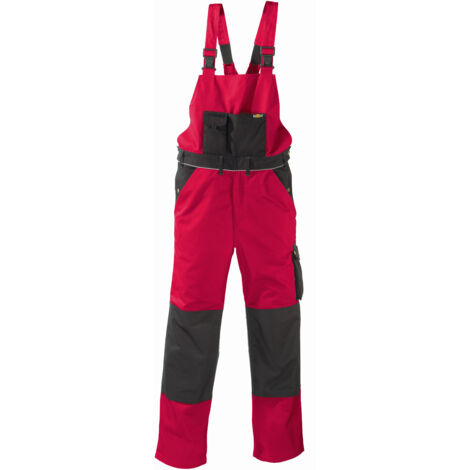 Canvas (320 g/m²) Latzhose AMAZONAS rot/schwarz Größe 98