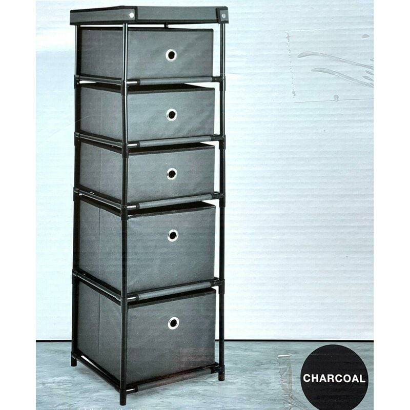 Canvas 5 Chest Of Drawer Bedroom Furniture Storage Cabinet Unit Organiser