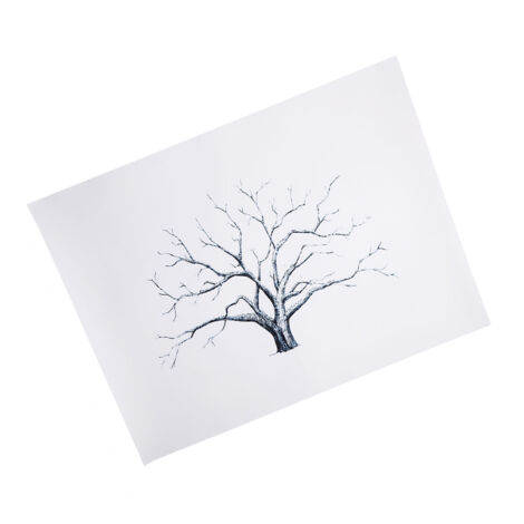 Canvas Fingerprint Tree Toile Signature Mariage Personnel Cadre Guest Ink Trunk Noir