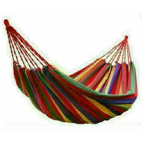 main image of "Canvas Hammock Portable Single Outdoor Garden Swing Camping Bed - Red"