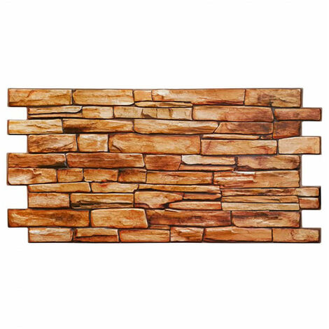 CANYON STONE - Pannello parete in PVC finta pietra effetto 3D copri muffa 98x48cm 2 Pz 1Mq