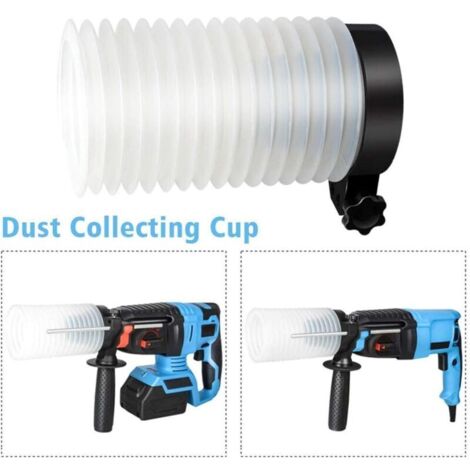 Caoutchouc Perceuse Électrique Poussière Collecteur Housse, Réglable Marteau, Universel Maillet Tasse pour Ash Résistant à la Appareil Puissance Outil - Blanc, 15x9.5cm