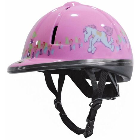 Cap da equitazione per bambini KidZamo con cavallo omologato VG1: S, Rosa