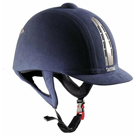 Cap da equitazione Pro con rivestimento in microfibra con prese d'aria posteriori e anteriori con cinturino sottogola e fibbia a sgancio rapido Omologato CE Guscio ABS: 60 solo nero, blu (09)