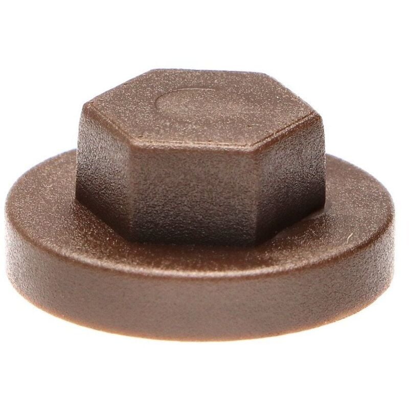 Capuchon plastique Vis Diamètre 6.3 Surplat 10 RAL8014 brun sepia-100 pièces