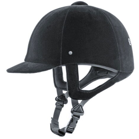 Cap Pro-Tech in velluto con paranuca e omologazione VG1: 53 cm, Nero