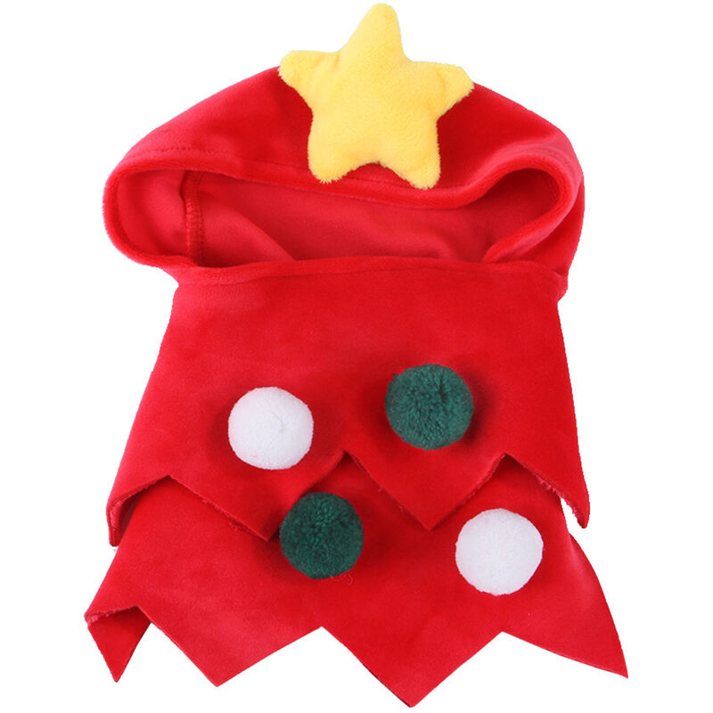 

Capa de Navidad para mascotas Disfraces de Navidad para mascotas Capa de gato Capa de Navidad para cachorros con sombrero, Rojo, rojo-M