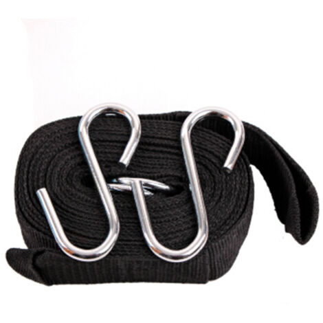Capacité portante 250kg - kit fixation hamac arbre incl 2 sangles en sangle en corde de nylon 2.8m de long 4.5cm de large et 2 crochets S en métal