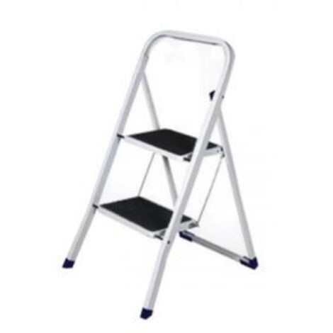 Capaldo – Escabeau 2 marches antidérapantes 30x20 cm – Hauteur plateforme 47 cm – Acier peint – Charge max 150 kg – Dimensions fermé 47x5xh90 cm