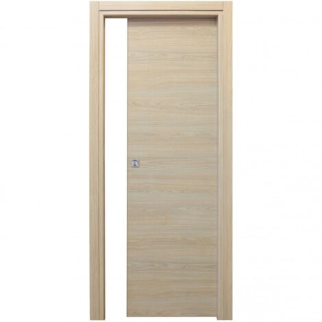 Capaldo – Porte coulissante en chêne blanc 210 x 70 cm – Anta tamburata avec renforts en massif – MDF nobilité microlaminé – Épaisseur 40 mm