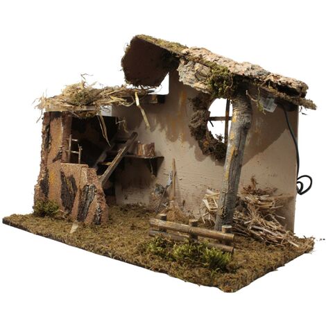 Capanna con Luci per Presepe 50x26 cm 87430