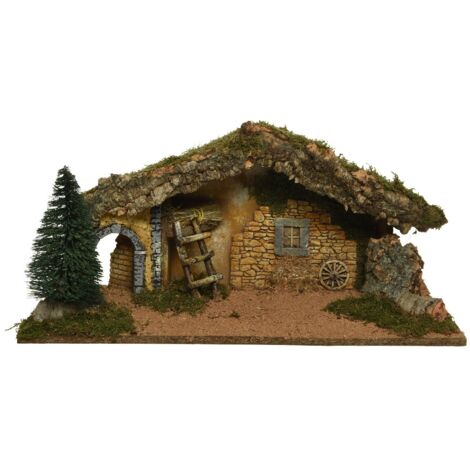Capanna per natività c/LED 58x23x25cm