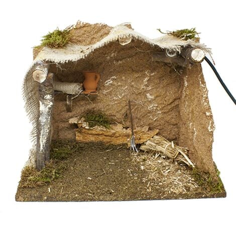 Capanna per Presepe con Luce 33x18 cm 87444